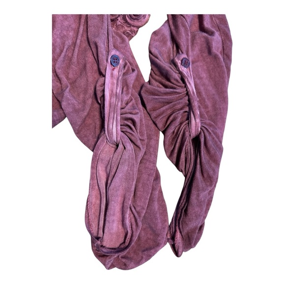 Maille Girls Paris Burgundy Burnout Lace Boho Dress EU50 US L Drop Waist Sheer - Picture 12 of 15